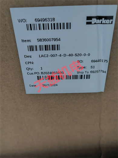天益機電供應 PARKER 2024工業(yè)產(chǎn)品 "P1F-6063RN 1" "5836007954 LAC2-007-4-D-40-S20-0-0" "PG-10320-002-2" "DG103 2